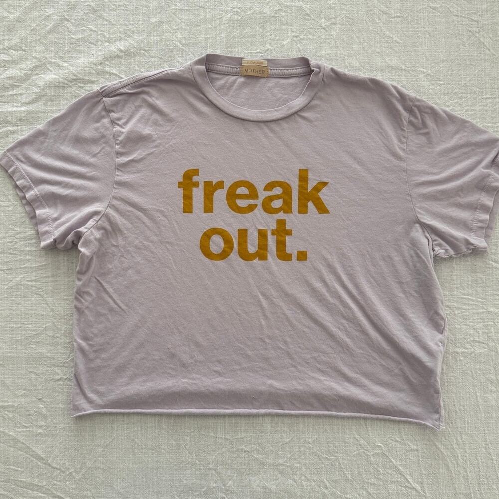 Mother | Slouch Cut-off lavender Freak Out crop t-shirt tee shirt top | size XS